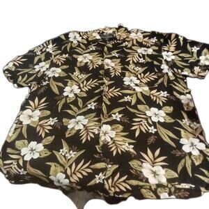 La Cabana Linen Blend Hawaiian Floral Shirt Sz. med. Men's Beach Resort